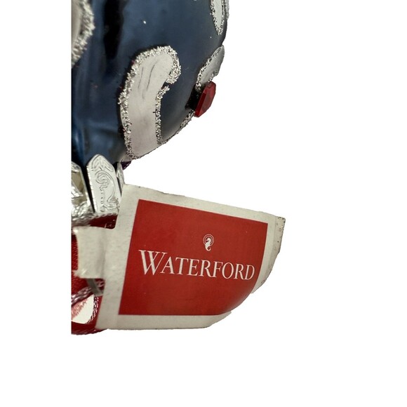 Waterford Sapphire Scroll Egg Jeweled Blown Glass Ornament Rare 1997 Handmade - Picture 10 of 13